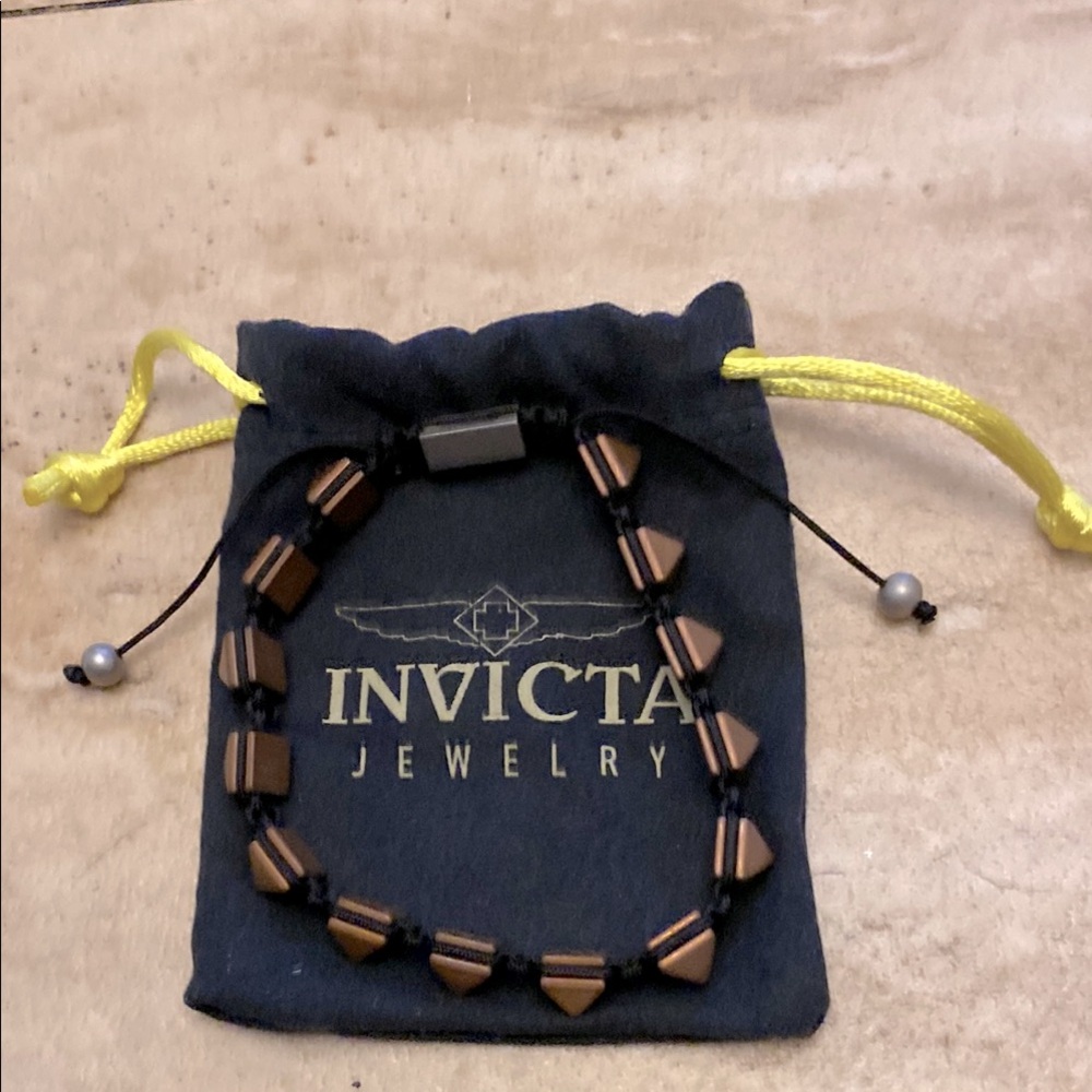 Invicta Auth. Jewelry Elements Hematite brownish/gold Stainless Steel Bracelet